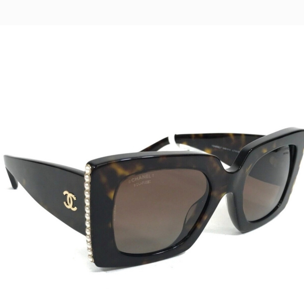 Chanel Sunglasses 5480-H-A c.714/S9 Tortoise Pearl Asian Fit Frames w Brown Grad